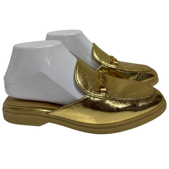 Sam Edelman Shoes - Sam Edelman Kira Bit Women's Shoes Gold Mule Loafers Slip On Size 7 NEW Metallic